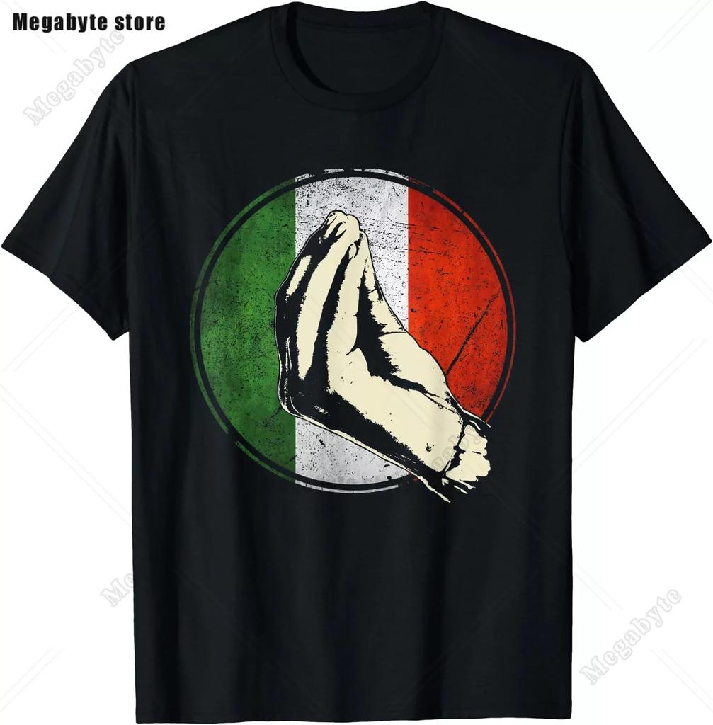 Italia TShirt Italy Flag Coat of Arms Tee Shirt Repubblica Italiana Italian Heritage Vintage T Shirt Guys Streetwear Crew Neck