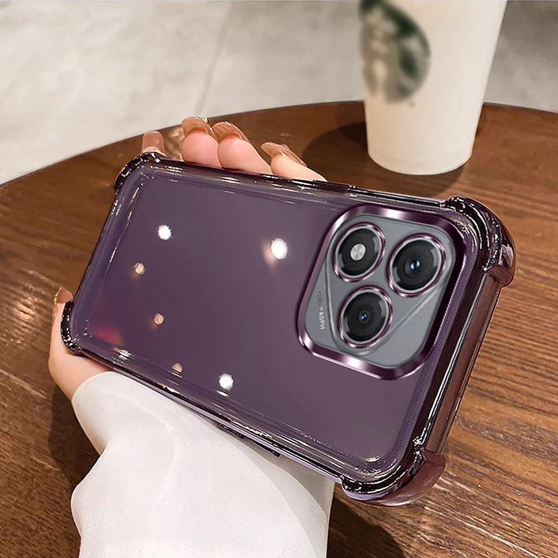 

Прозрачный противоударный силиконовый чехол с гальваническим покрытием для Huawei Honor 400 Lite 300 Ultra Pro, мягкая задняя крышка Honor 400 Lite фиолетовый