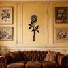 Metal Wall Art Rose Sculpture Decorative Ironwork Minimalist Modern Wall Hanging for Indoor Outdoor Use Living Room Bedroom Decor