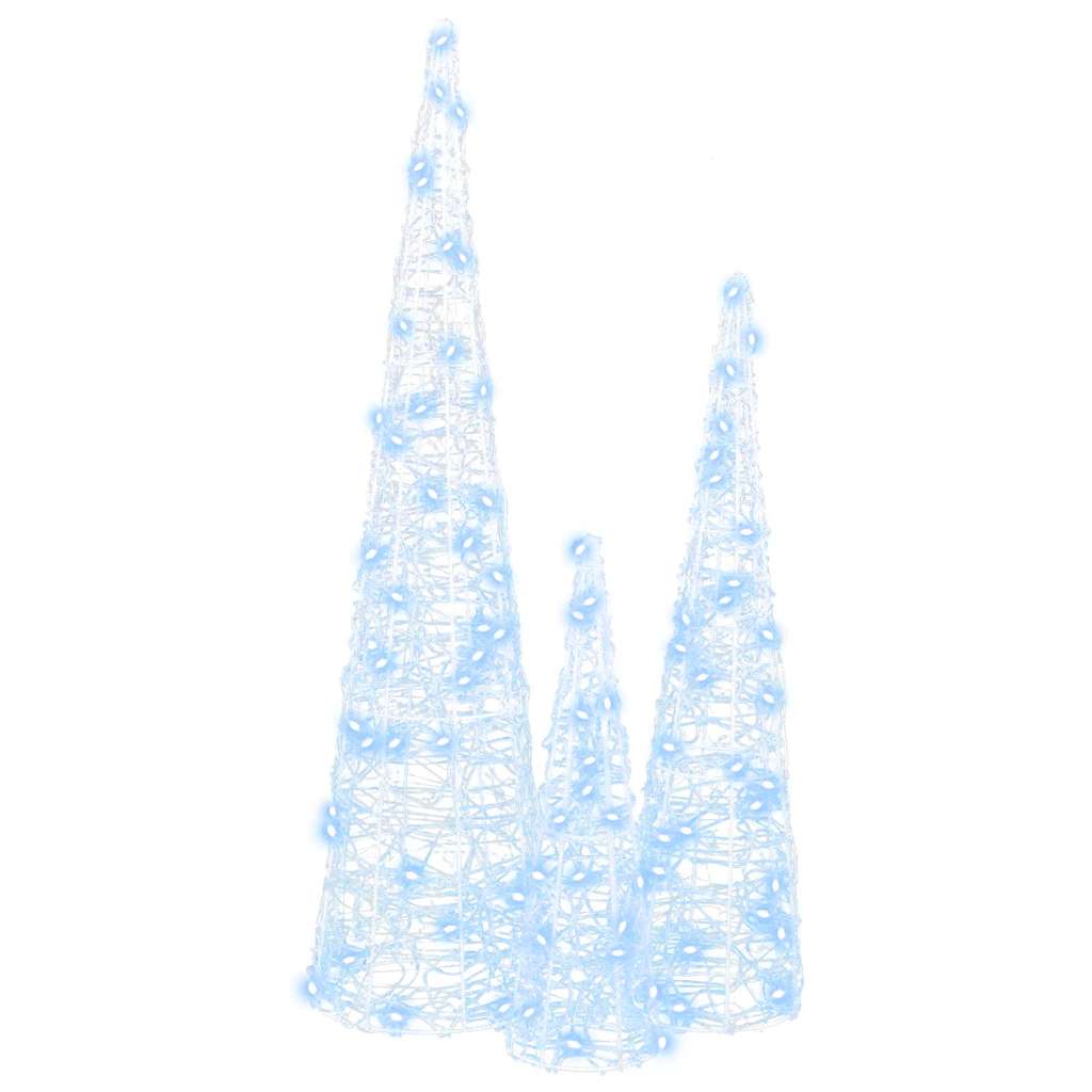 Christmas Tree with 90 LEDs 3 pcs Cool White 20 x 20 x 80 cm Acrylic