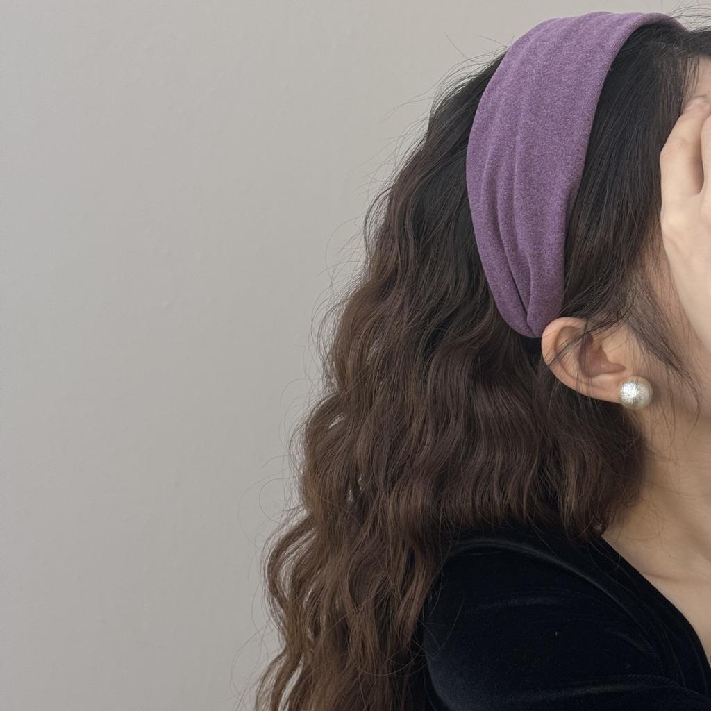 Autumn and Winter Women's Suede Wide Headband High Quality Pressed Hair Headband Multiple Colors Ornament