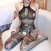 Fishnet Hollow Bodystocking Sexy Lingerie Women Transparent Tights Erotic Open Crotch Teddy Bodysuit Mesh Long Tight Pantyhose