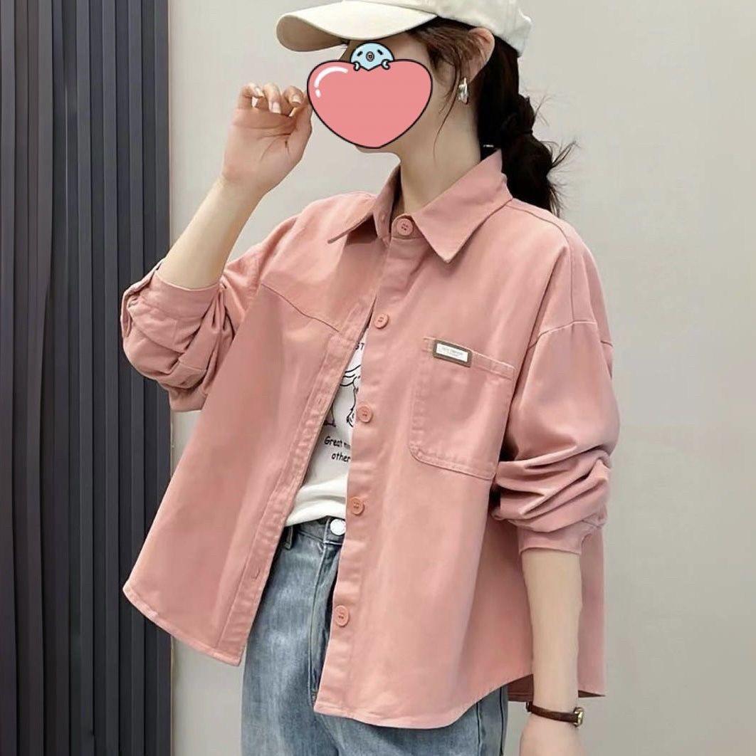 2026 Korean Style Pink Casual Loose Shirt: Trendy & Versatile for Early Spring Double Extra Large розовый