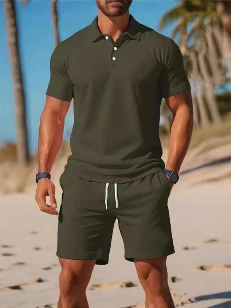 Europäisch-Amerikanisches Polo- und Shorts-Set für Herren - Lässige, vielseitige Sommerkleidung