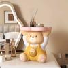 Resin Bear Tray Statue Cute Sitting Bear Key Storage Tray for Entryway Cosmetic Jewelry Earrings