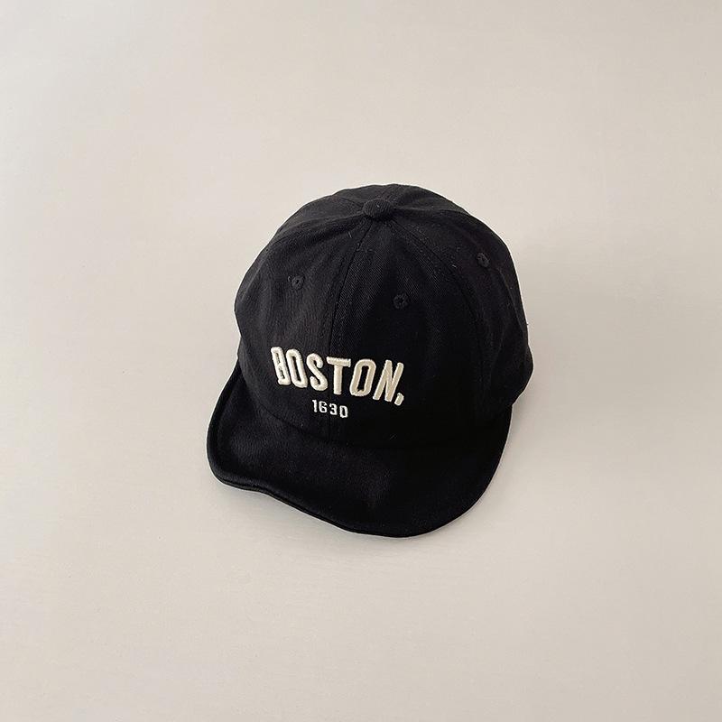 Korean Letter Baby Baseball Cap Simple Embroidered Peaked Hat for Boy Gril Summer Adjustable Soft Brim Kids Sun Hats Gorras
