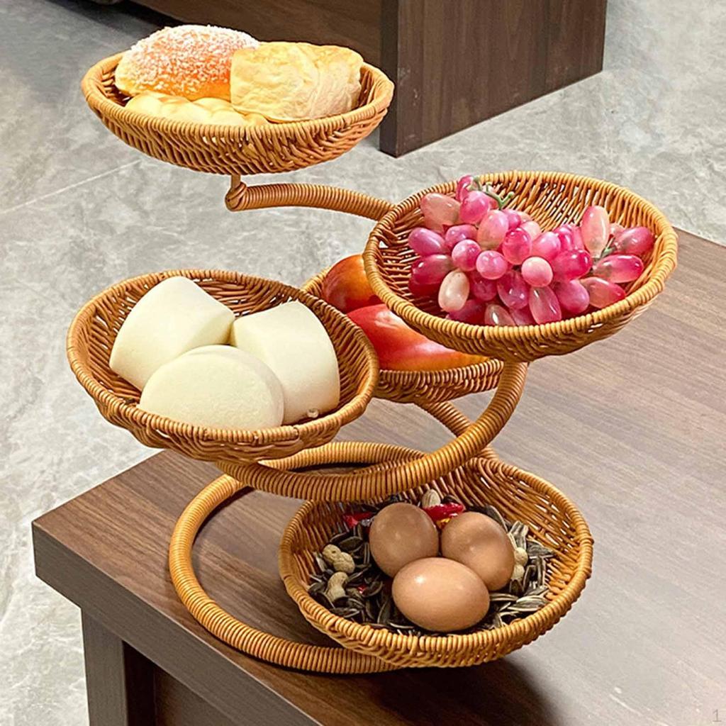 Fruit Basket in Wicker Look, Snack Basket, Multifunctional, Stylish And Practical, Holder for