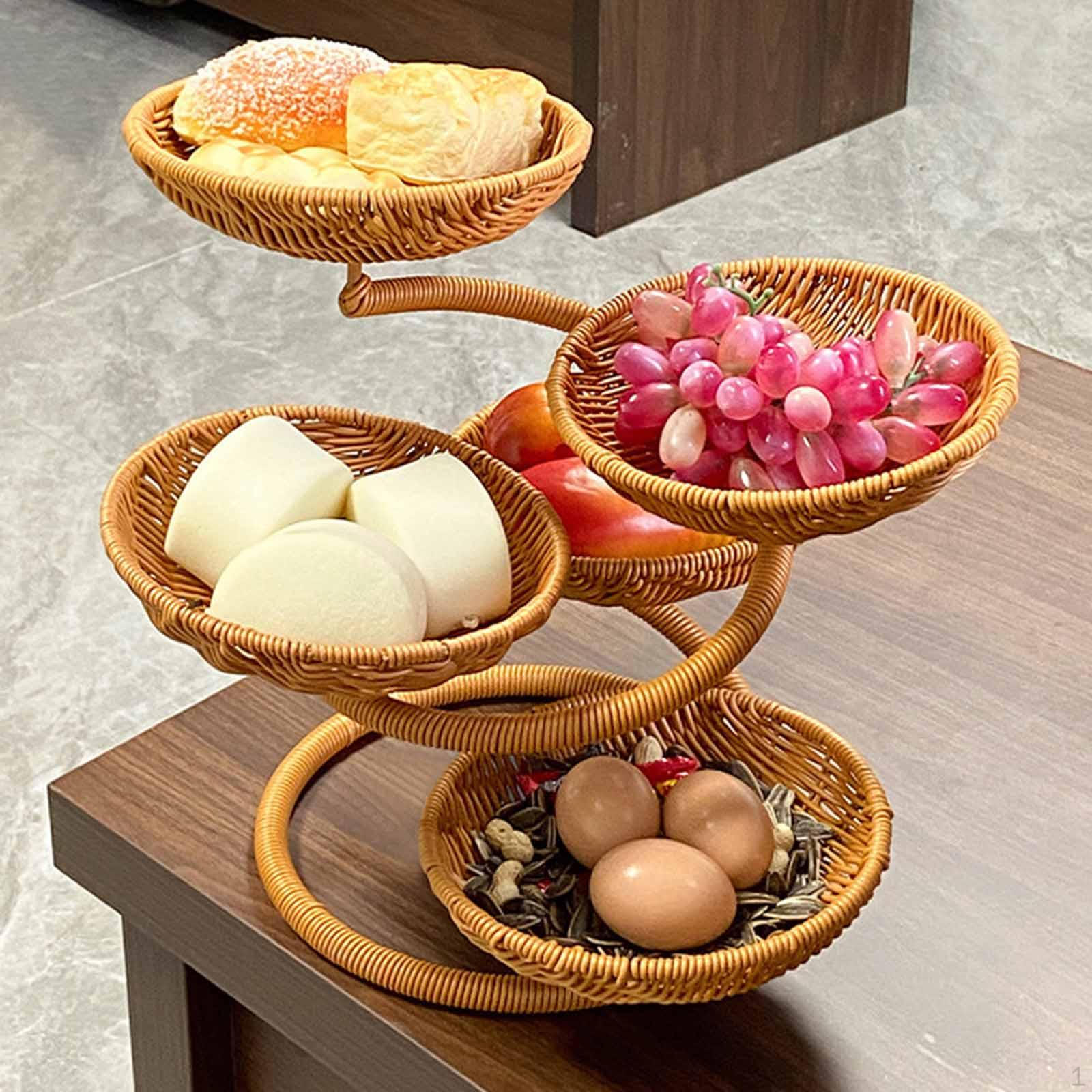 

Fruit Basket in Wicker Look, Snack Basket, Multifunctional, Stylish And Practical, Holder for 41cmx37cm