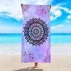 1 Stück Ultrafein Faser farbiges Mandala bedrucktes Strandtuch, Bohemian schnell trocknendes saugfähiges Strand Schwimmtuch, Handtuch