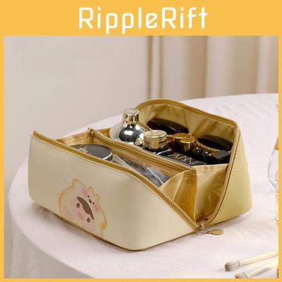 Modern Minimalist Pu Shell Makeup Bag With Large Capacity For Travel And Storage