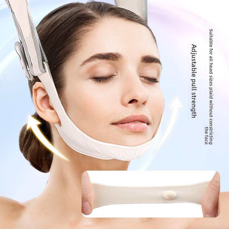 Removable Non-slip Silicone Mask Freely Adjustable Pressurized V-face Strap Lift Double Chin Massage Face Bandage
