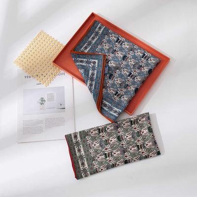 Silk Wool Square Scarf: Women's Elegant Sunshade Shawl - Light Luxury & High-End Style Neck Warmer for Autumn