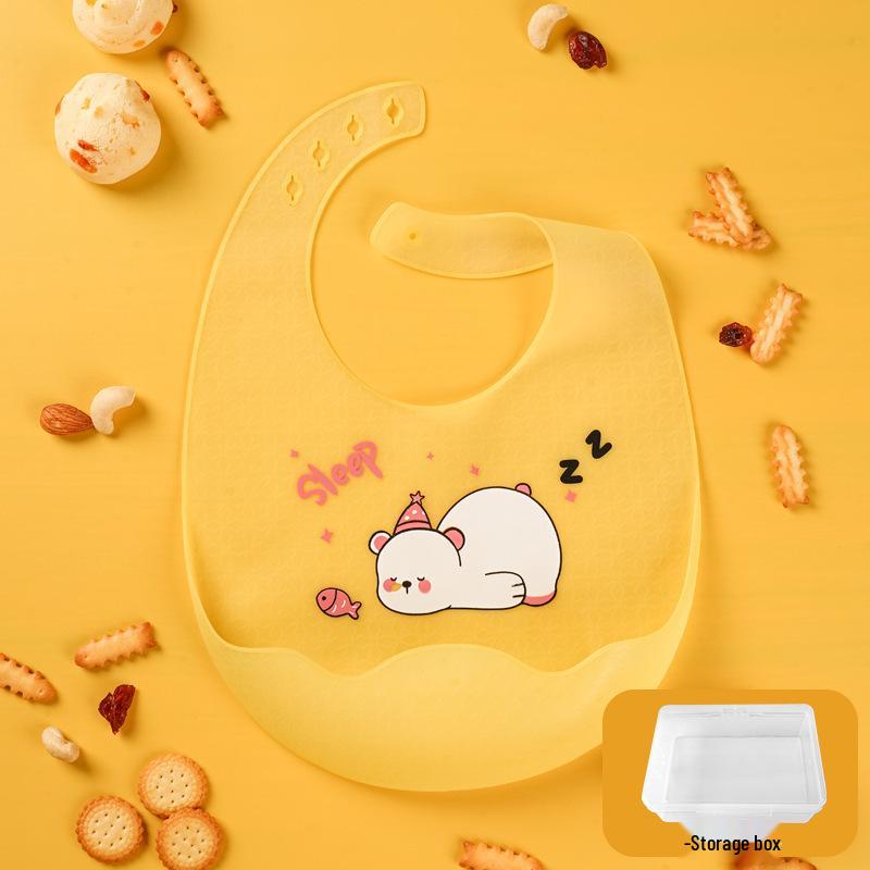 Ultra-Thin Waterproof Silicone Bib for Babies - Soft and Durable Drool and Food Catcher