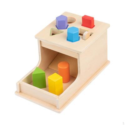 Montessori Spielzeug Objekt Permanence Box Lernen Farbe Form Sortieren Holz Tropfen für Jungen Mädchen 1 2