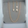 4mm Women Man 585 Rose Gold Color Link Chains Necklace 50cm 60cm