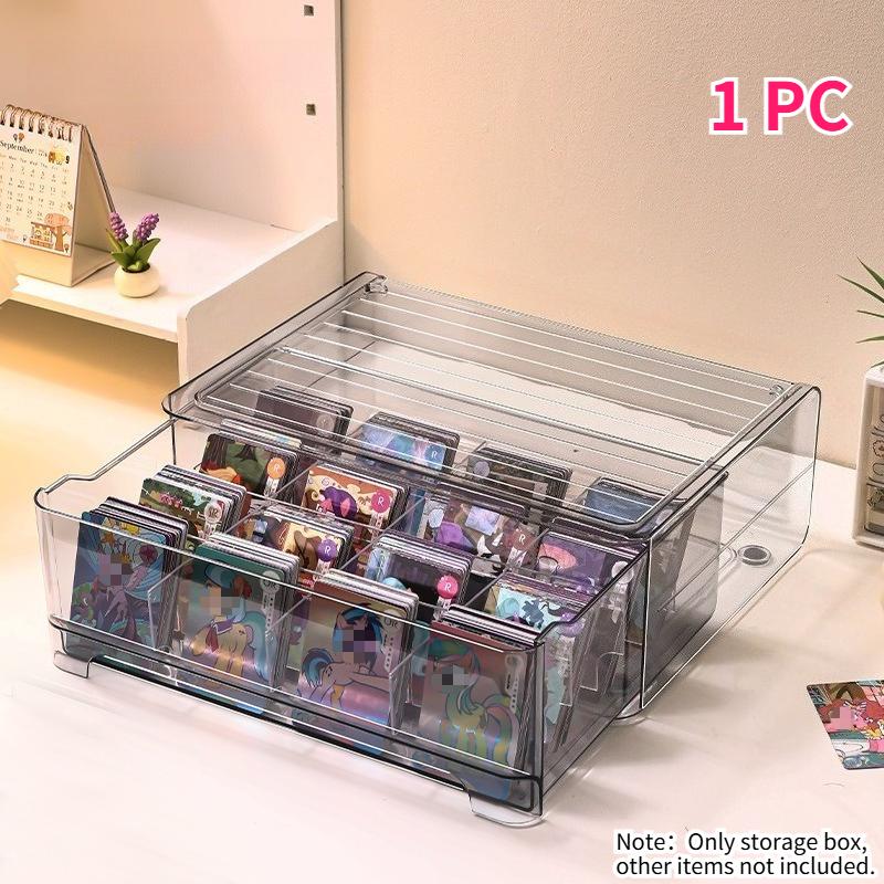 

Transparent Plastic Card Organizer 16-Grids with Lid Multifunctional Big Capacity Desktop Organizer Jewelry/medicine Storage Box