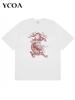 Unisex Tshirt Cotton Dragon Graphic Hip Hop Short Sleeve Tops Tees Harajuku Vintage Summer Oversized Y2k Streetwear Unisex Clothing