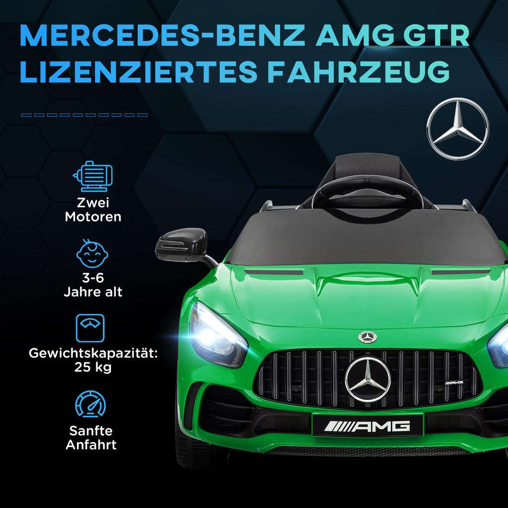 Electric Children's Car, Mercedes, 3-5 Km/h, Remote Control, Lights & Music, Green