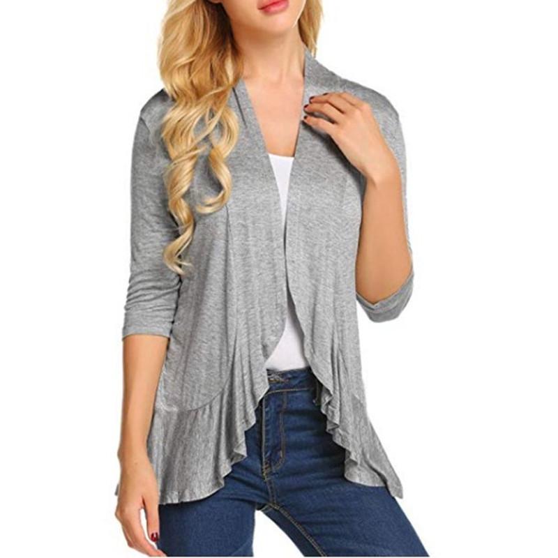 Spring & Autumn Women's Solid Color Cardigan - European & American Hot-Selling Fashion