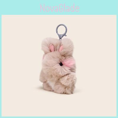 Faux Rabbit Fur Keychain With Soft Plush Texture For Girls And Teens