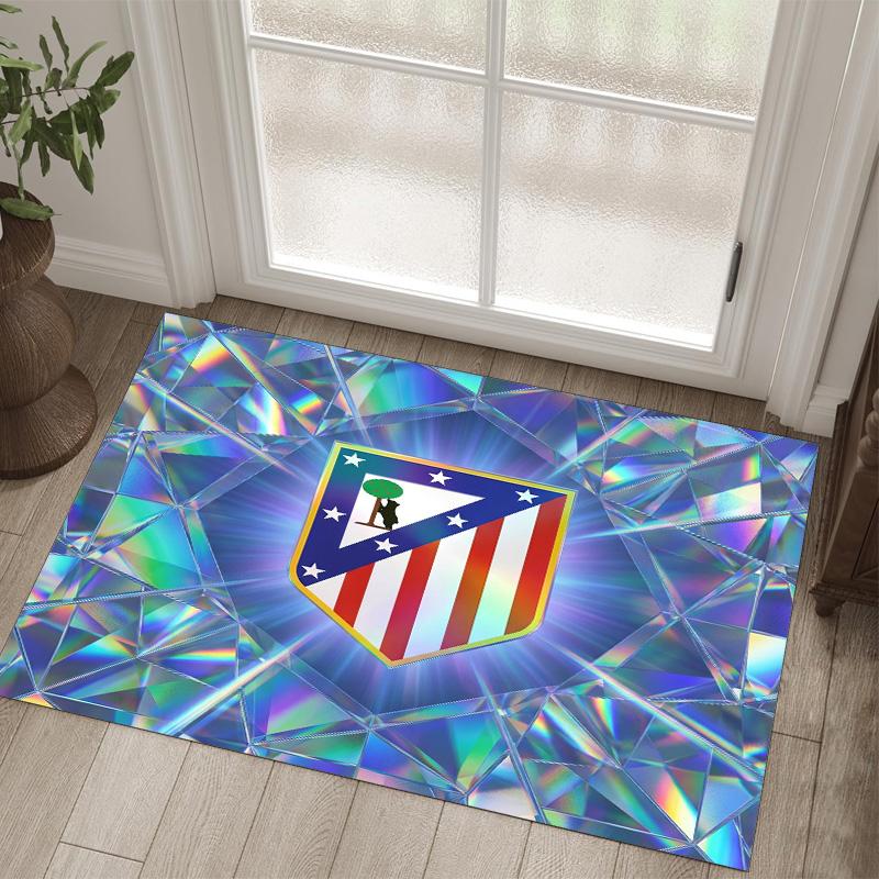 Design Atletico Madryt Kryształowy Aksamitny Dywan Przytulny Nie?Antypoślizgowy Dywan Wzorzysty Do Sypialni Salonu Przedpokoju