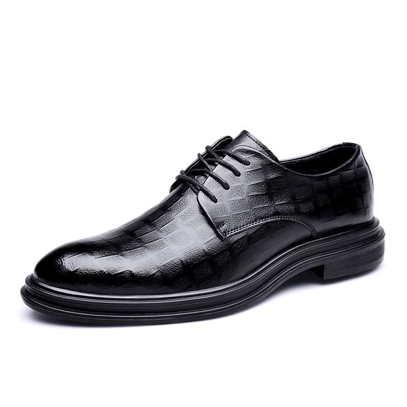 Dress Leather Shoes Men's New Business Casual Men's Shoes Genuine Leather British Black Small Leather Shoes