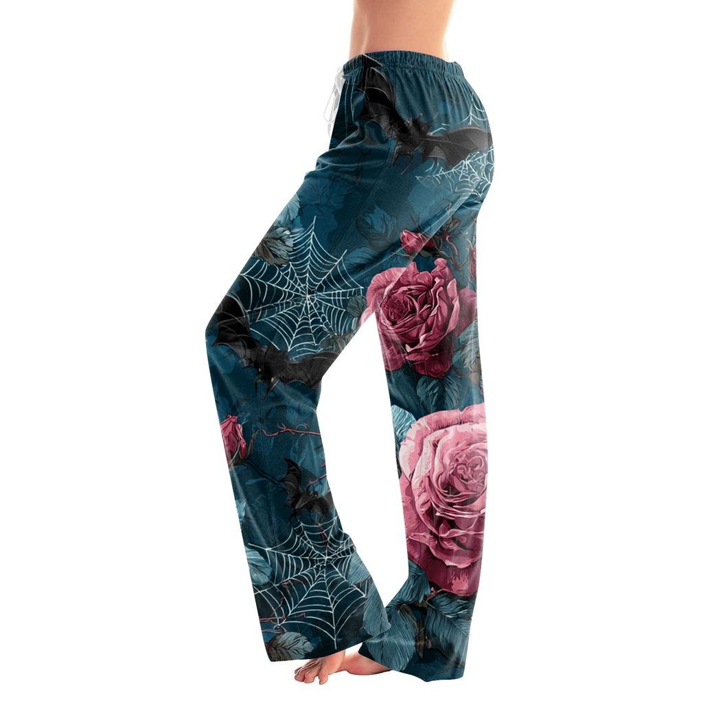 Women's Pajama Pants with Drawstring Halloween Print Relaxed Fit for Casual