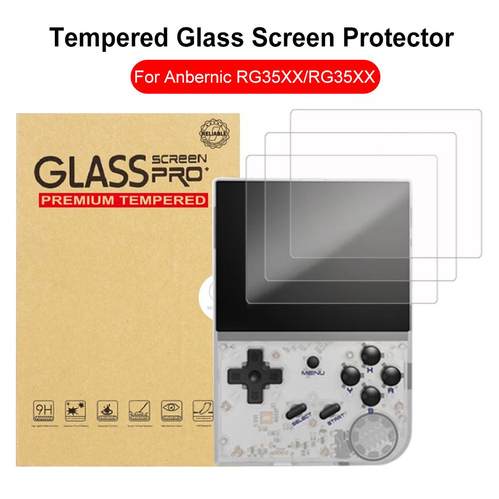 Tempered Glass Screen Protector 9H HD Tempered Glass Film Screen Tempered Film for Anbernic RG35XX/RG35XX Plus Game Accessories