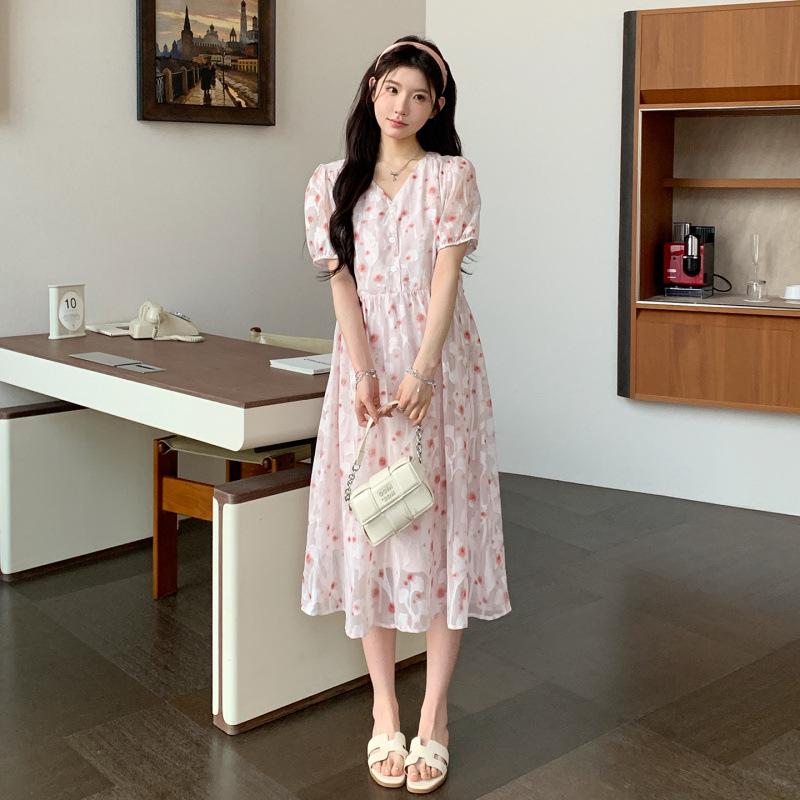 Korean Floral Maternity Summer Dress 2026 Large