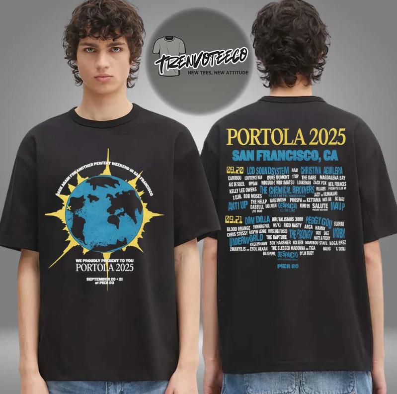 Portola Music Festival Another Perfect Weekend Lineup Two Sided Unisex T-Shirt Unisex T-Shirt XXXL