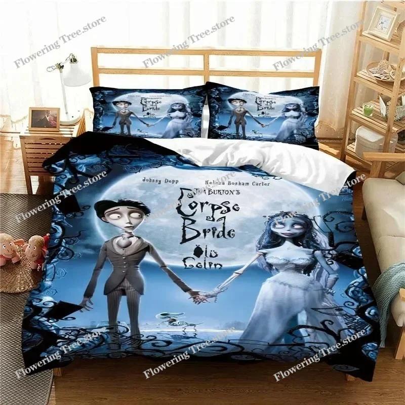 Love Animated Film Corpse Bride Bedding Set Singletwin King Duvet Cover Home Bedroom Decor Bedspread Pillow Cover