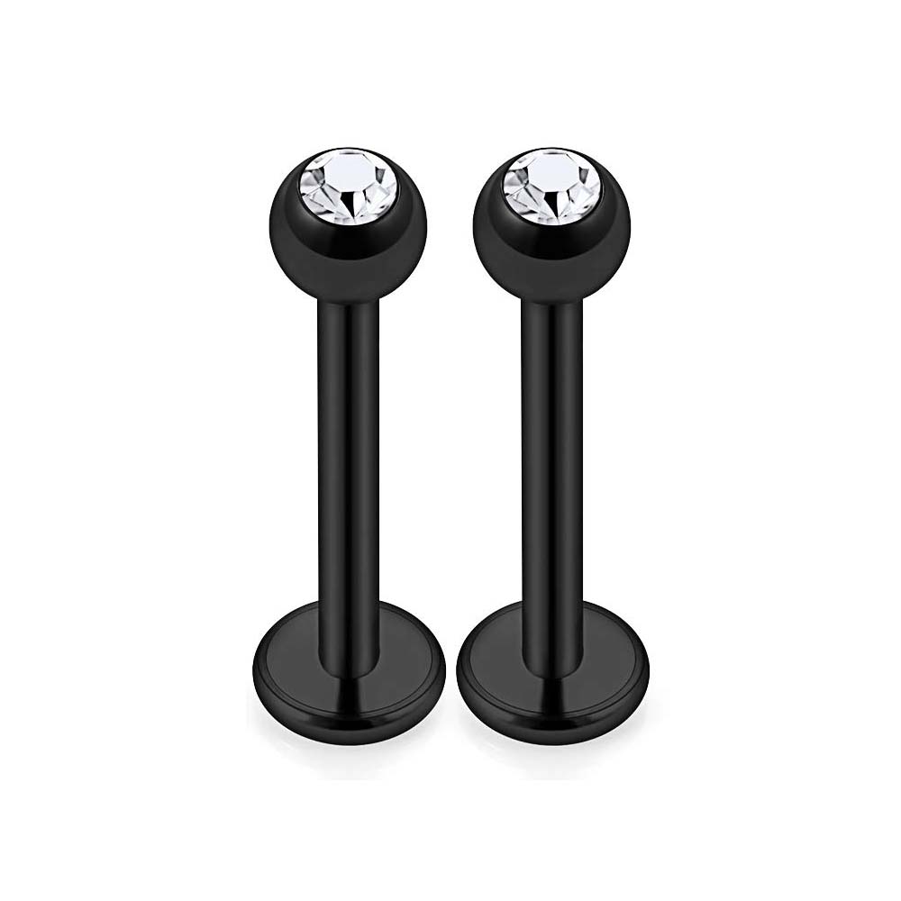 1-16pcs 16G Stainless Steel Lip Rings Studs Medusa Labret Monroe Tragus Helix Cartilage Forward Earrings Piercing Jewelry Black