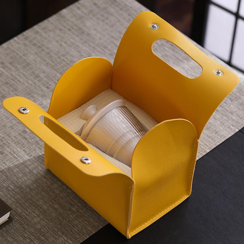 Travel tea set Portable white porcelain cover bowl Kuaike one pot three cups Outdoor business trip ceramic welfare Business gifts