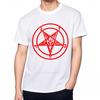 Top Tees Graphic Streetwear Tshirts Red Pentagram On Black Daily Wear Unisex Tshirt Fashion Summer Unisex Tshirt