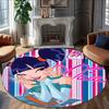 1pc Winx Club  Carpet, Round Rug, Comfortable, Suitable for Entryways, Living Rooms, Office, And Bedrooms, Christmas Decoration
