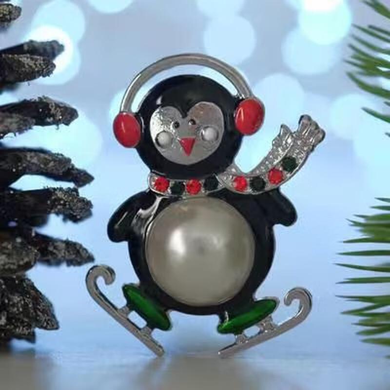 Брошь Fumade Рождественский Снеговик для катания на коньках