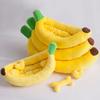 Dogs Bed Cozy Banana Shaped Nest Pets Bed Durable Detachable &Washable Plush Soft Puppy Cushion Pet Nesting Bed for Pet Supplies