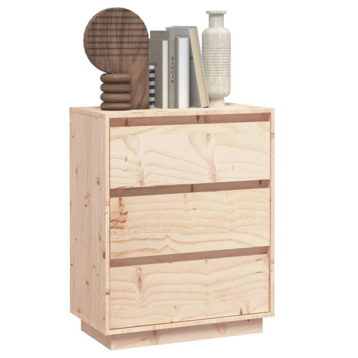 VidaXL Buffet 60x34x75 cm Bois massif de pin, Brun, 24.3kg