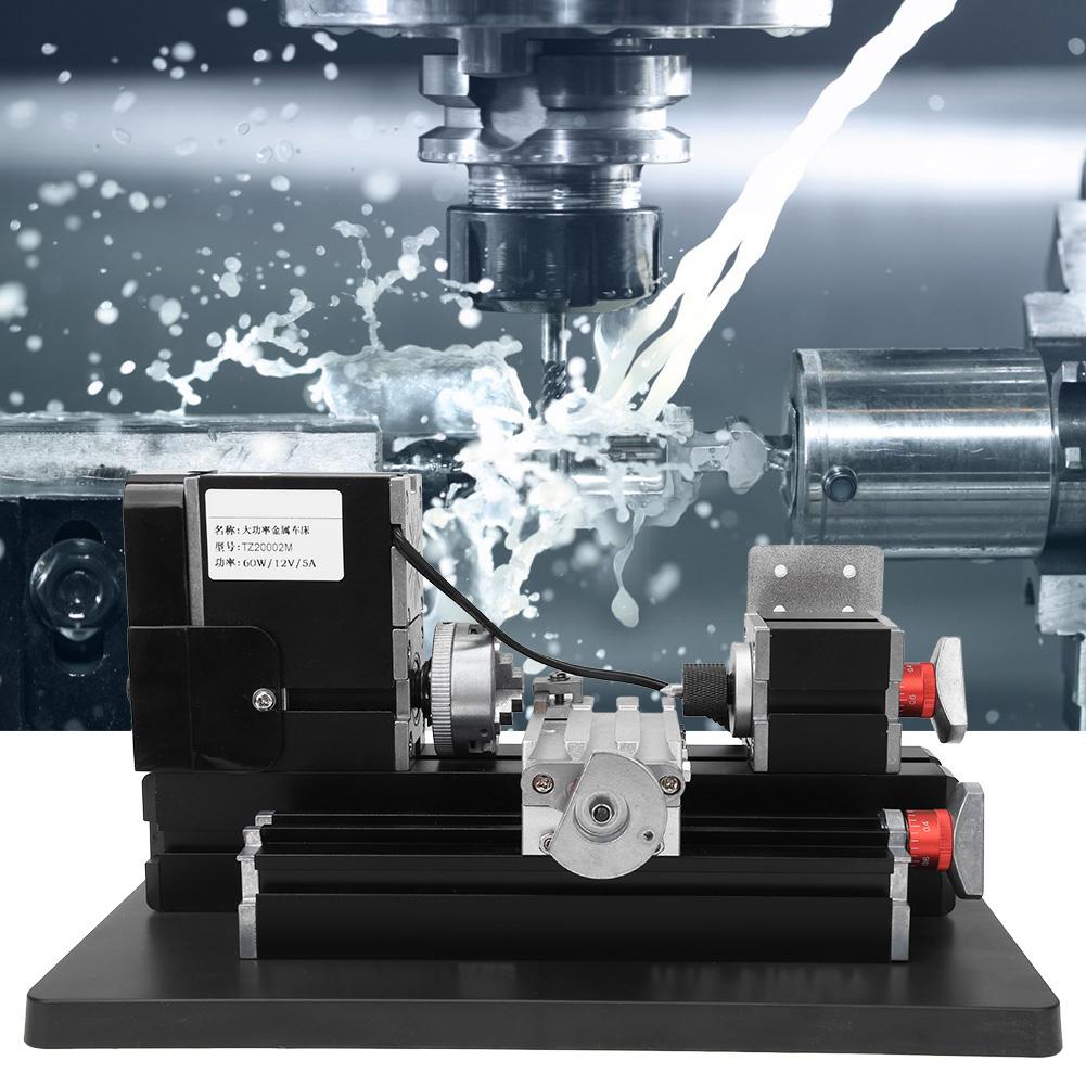 Metal Lathe Mini High Power 60W for Wood Plastic Processing 12000rpm