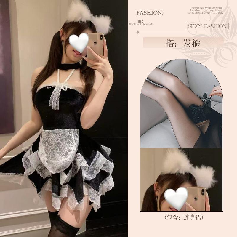 Sex lingerie fun female abstinence uniform sexy pajamas qqny maid dress nightdress couple love fun clothes