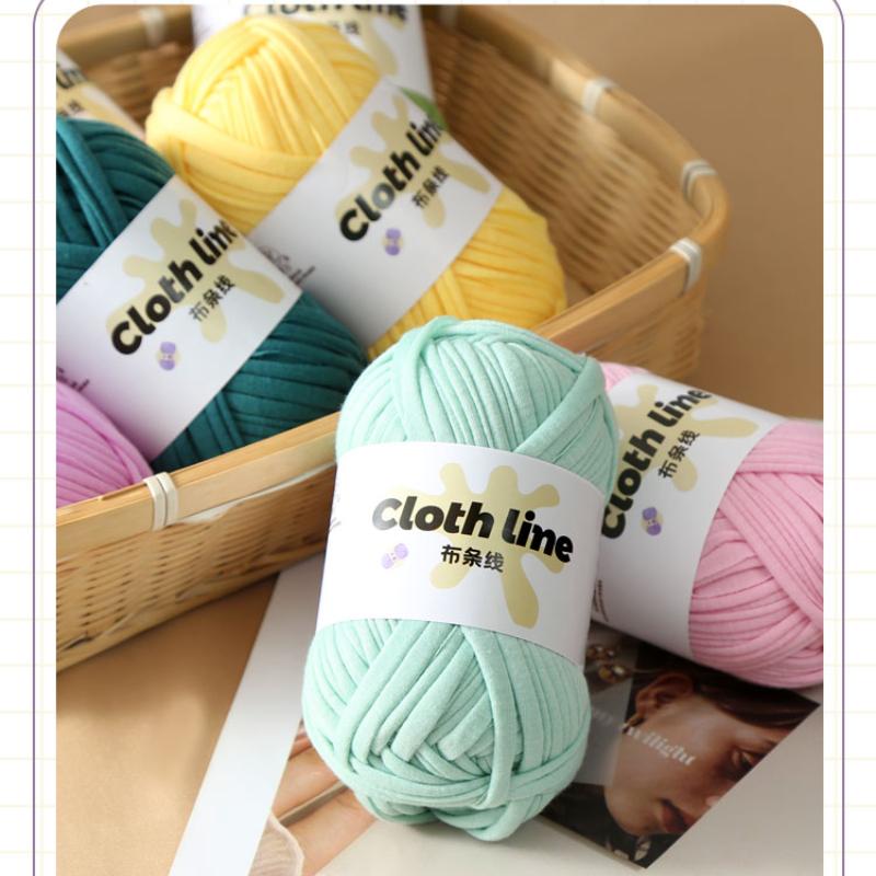100g/Rolle Stoffstreifen Garn Handgemachter Bär DIY Häkelmaterial Tasche Geschenk Kissen Teppich Flauschiger Garnball Baumwolle Häkelzubehör