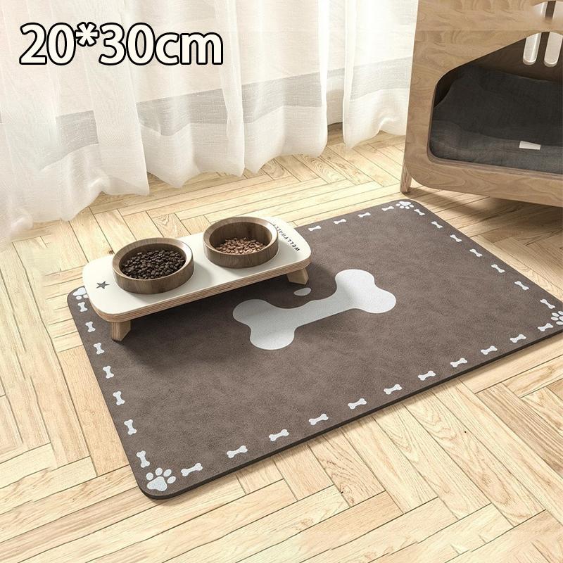 Waterproof Quick Dry Diatomaceous Earth Pet Mat Non Slip Rubber Back Absorbent Placemat for Pet Feeding Bowl