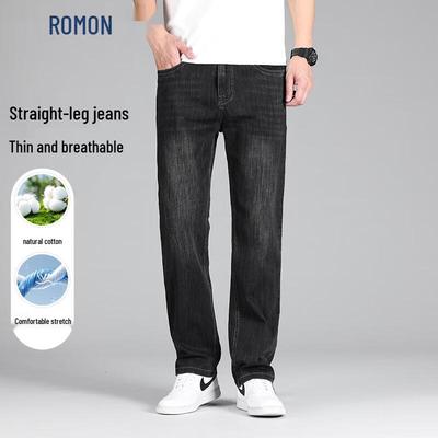 Men's Natural Cotton Blend Retro Summer Jeans