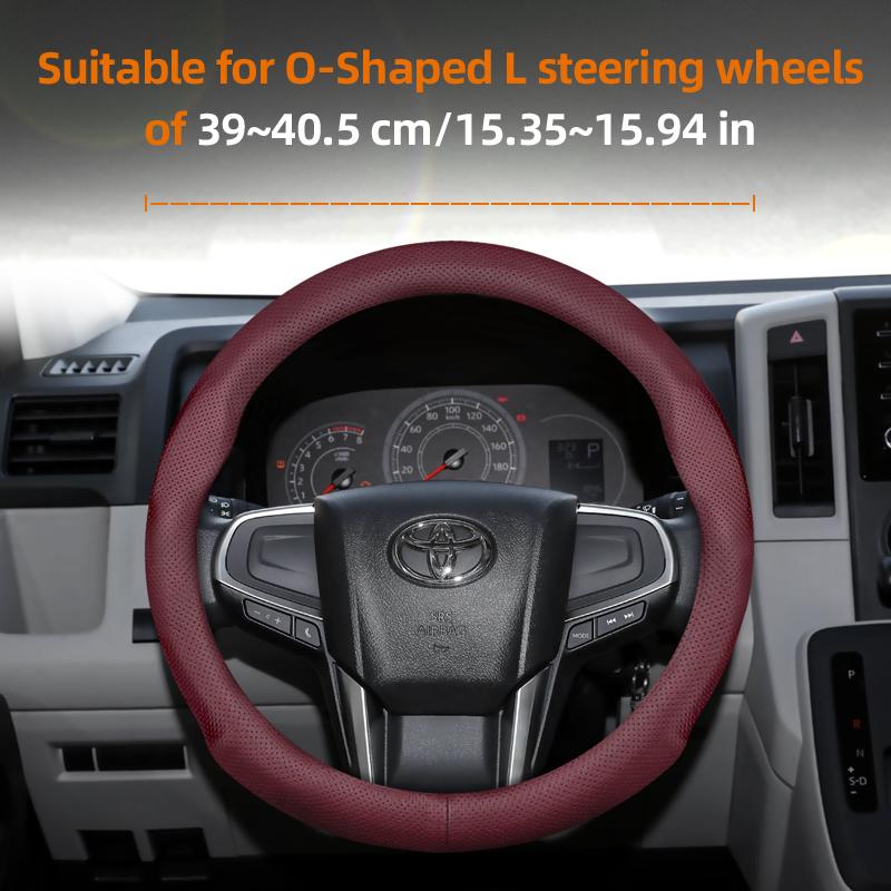 Suitable for Toyota Ultra-Thin Breathable Leather Steering Wheel Cover Suitable for Chr Yaris Auris Rav4 Corolla Hilux Wish Roomy Aqua Prius 30 Probox