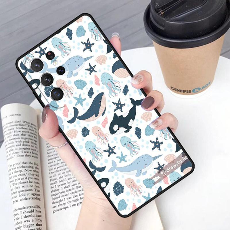 Baby Whale Phone Case Cover For Samsung Galaxy S24 S25 Ultra S21 S22 Ultra S10E Note 10 Plus Note 20 FE S23