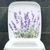 Lavender Toilet Stickers, Purple Floral Waterproof Removable Decals for Bathroom & Living Room Wall Decor