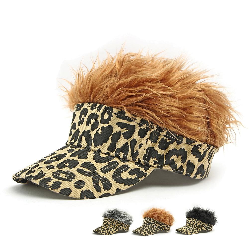 Men's Leopard Print Wig Cap Women's Baseball Cap