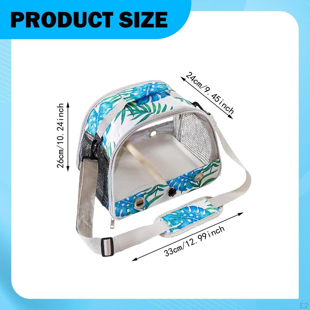 Bird Travel Cage for Cockatiel Parrot Carrier Budgies Conures Portable Transparent Bag