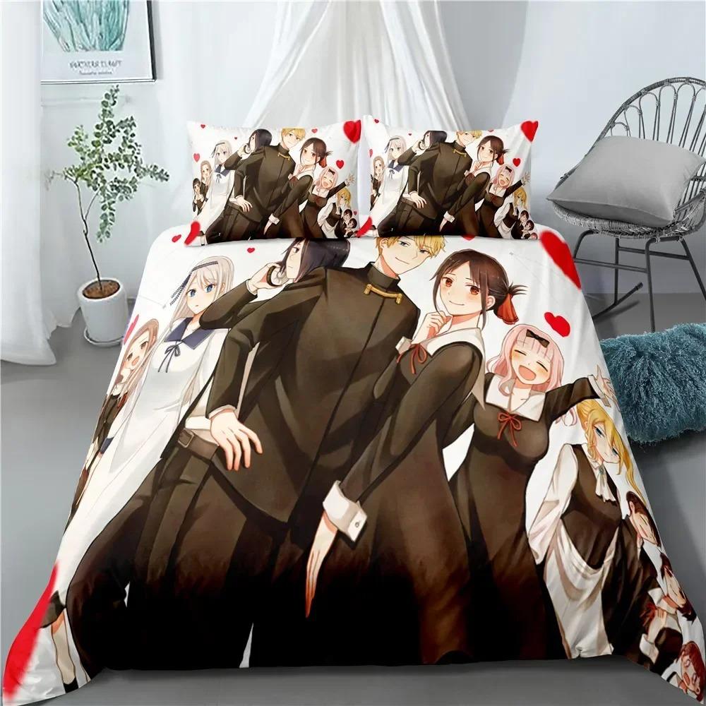 3D Printed Anime Kaguya-sama Love is War Bedding Set Bedroom Soft Modern Bedspreads Comefortable Duvet Cover Quilt Pillowcase