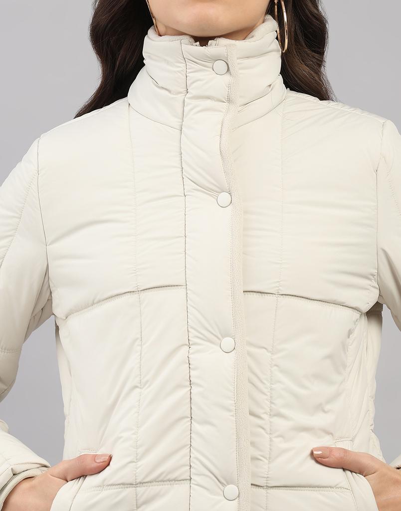 MONTE CARLO Women's Regular Fit Solid High Neck Full Sleeve Jacket